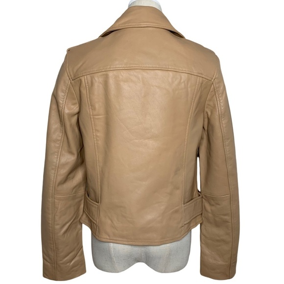 Walter Baker Allison Leather Biker Jacket Tan Latte Size M - Picture 7 of 17